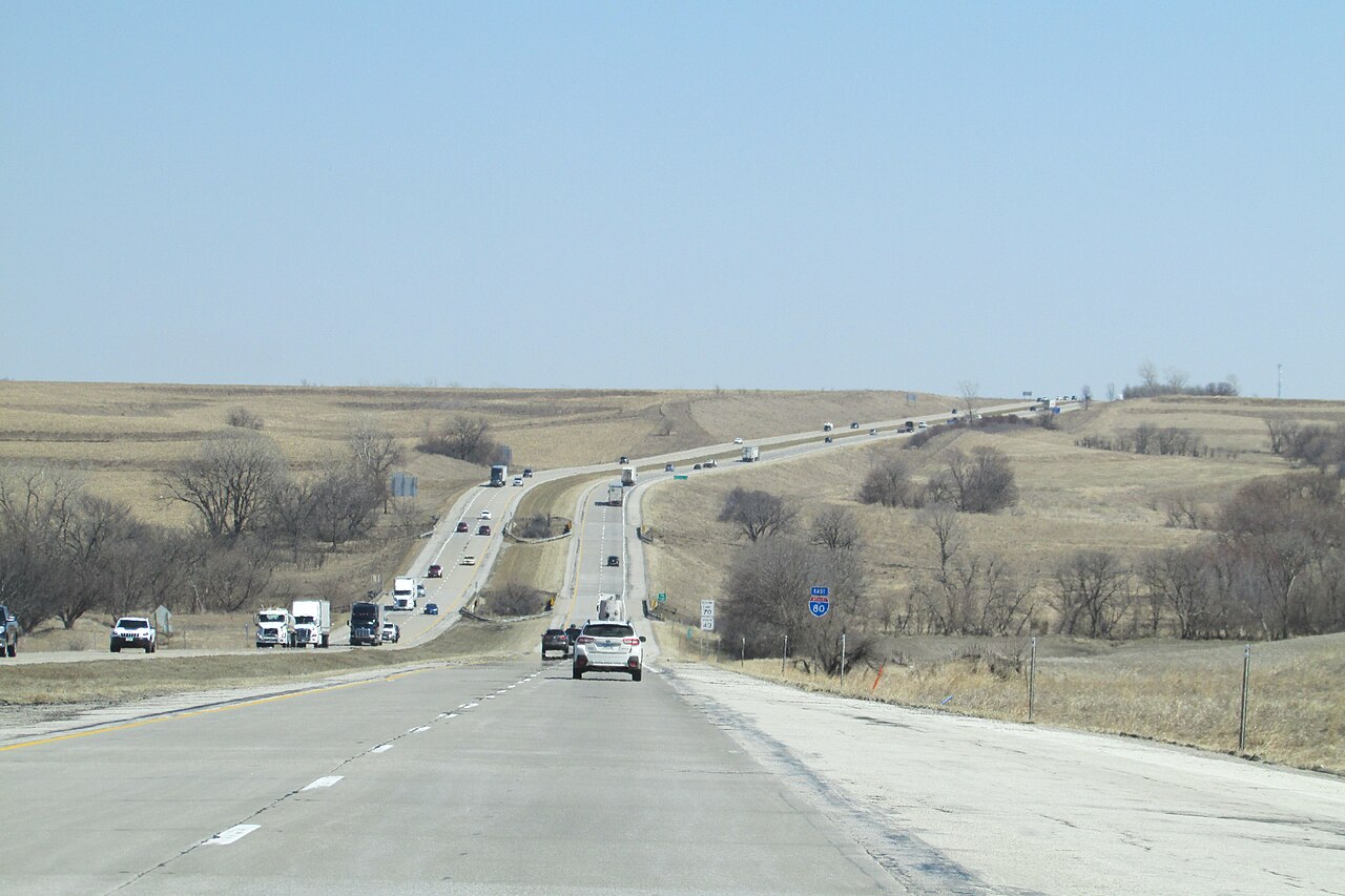 The Loess Hills and farm ground around Council Bluffs, Iowa